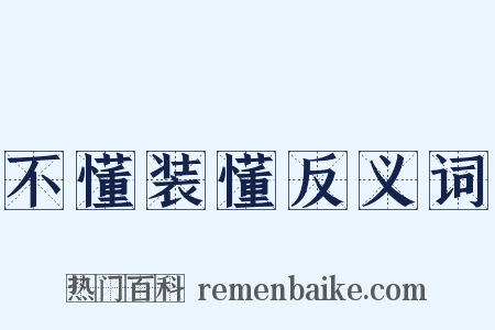 不懂装懂反义词是什么意思的图片